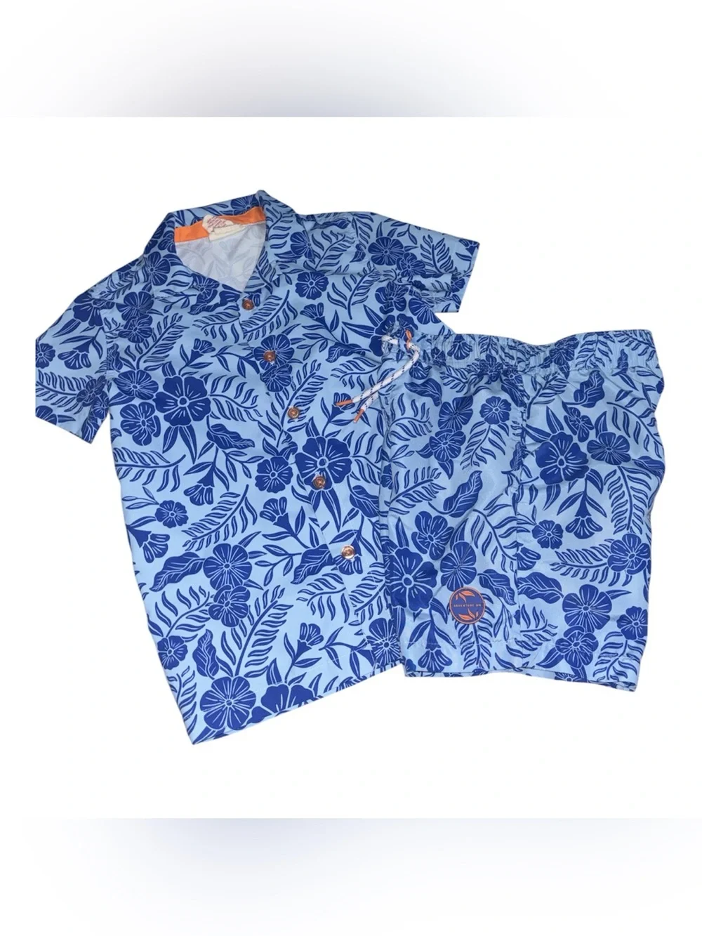 Panama Jack Blue Floral Kids Matching Set